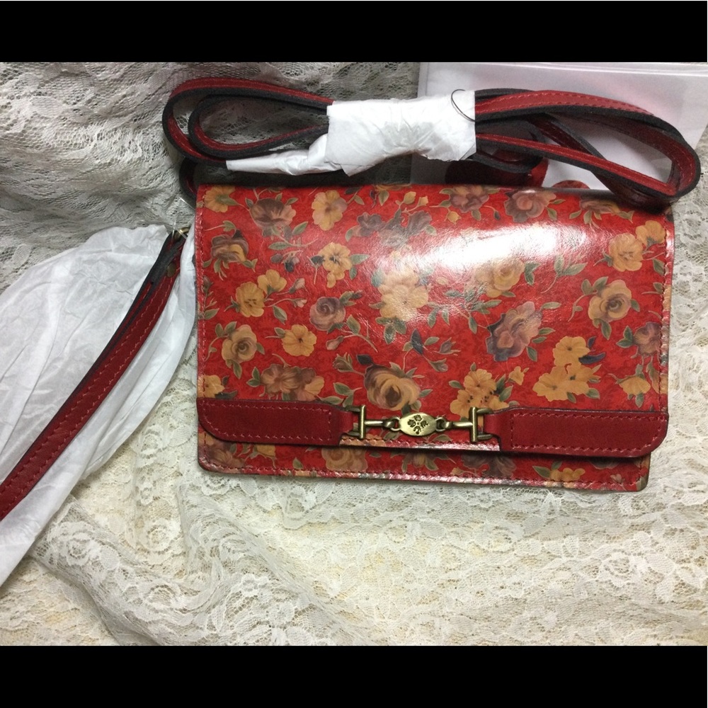 NWT PATRICIA NASH CROSSBODY, Red FLORAL